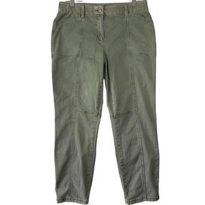 Chicos Pants Women 1R Green Grey Stretch Utility Normcore US 8R Streetwear Relax